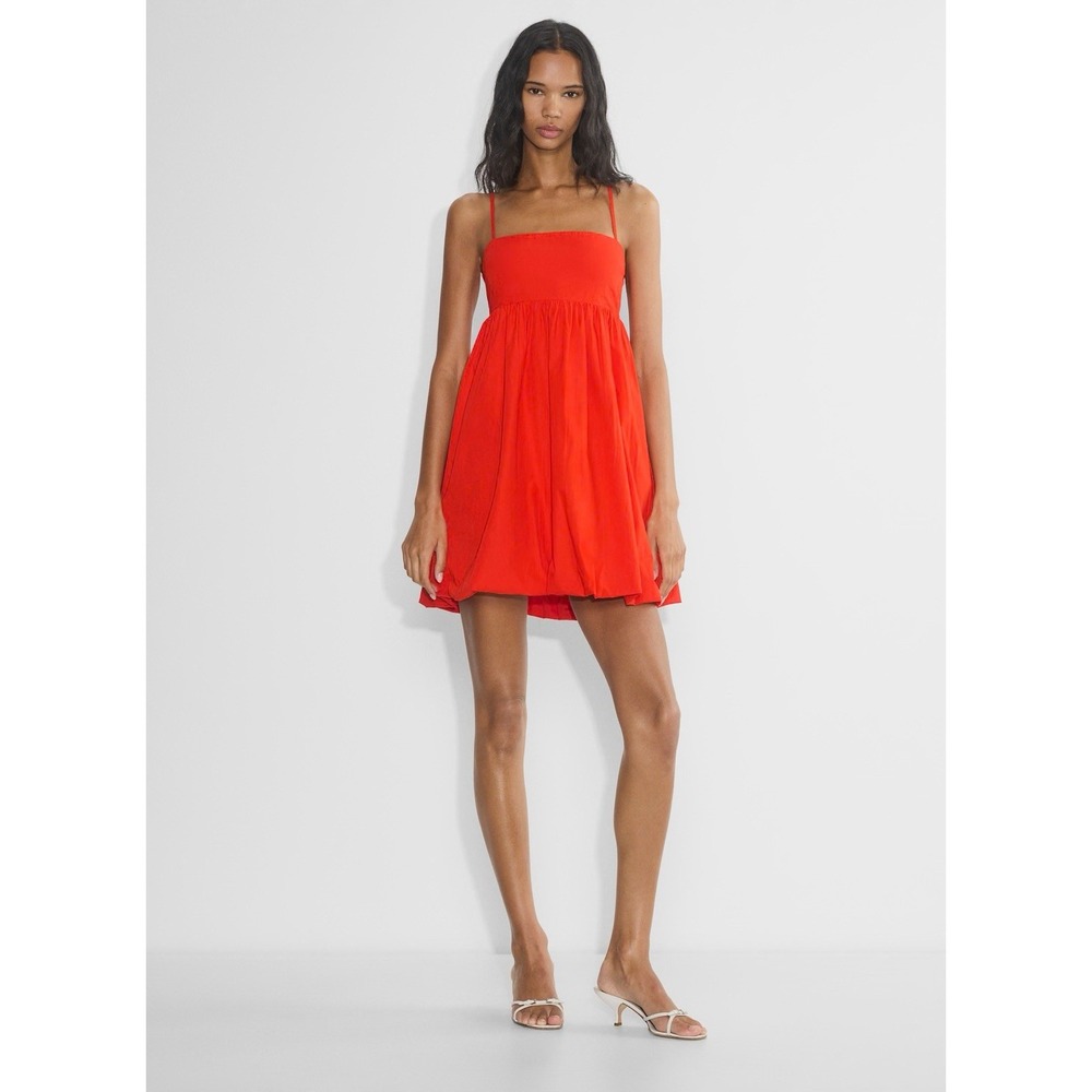 NWT Sunday Best Aritiza Elio Poplin Dress‎ Poppy Red